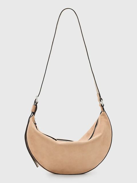 AllSaints torebka zamszowa HALFMOON - zdjęcie produktu nr 2