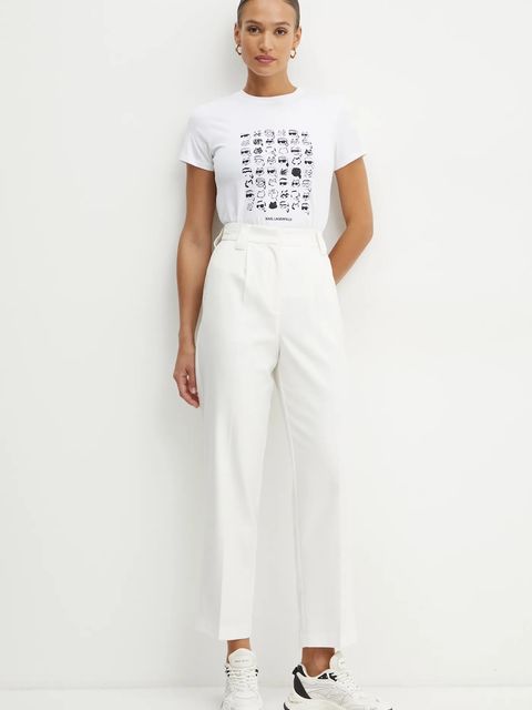 Karl Lagerfeld t-shirt bawełniany IKON damski kolor biały A1W17124 - zdjęcie produktu nr 2