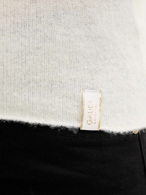 Gaudi sweter damski kolor beżowy lekki z golfem 521FD53009