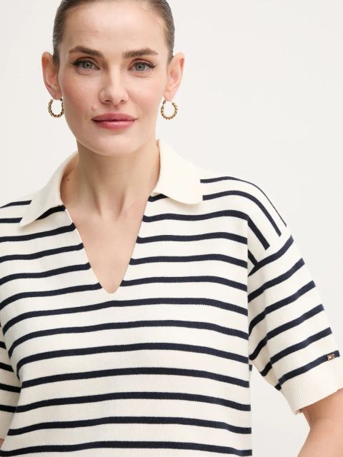 Tommy Hilfiger sweter bawełniany damskie kolor beżowy WW0WW45400