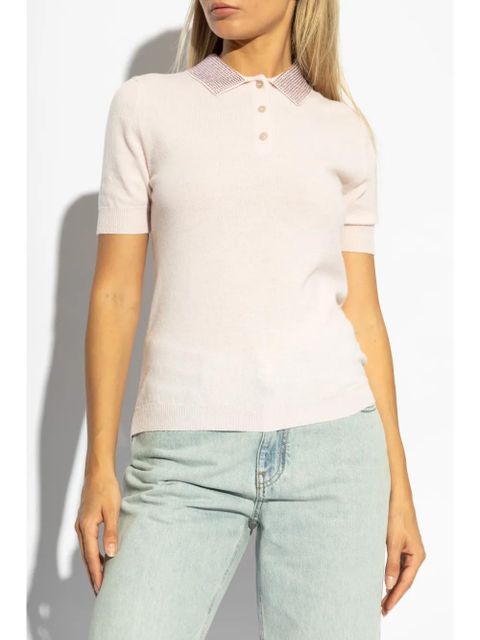 Blumarine rhinestone-embelished polo shirt - Pink