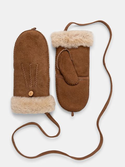 Emu Australia rękawiczki skórzane damskie kolor brązowy W7019 - zdjęcie produktu nr 1