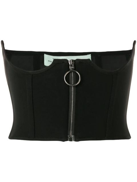 Off-White cupless corset top - Black - zdjęcie produktu nr 1
