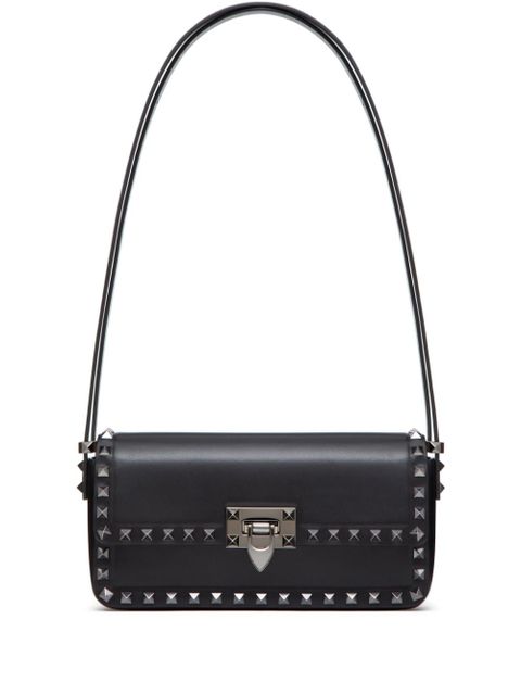 Valentino Garavani Rockstud23 E/W leather shoulder bag - Black
