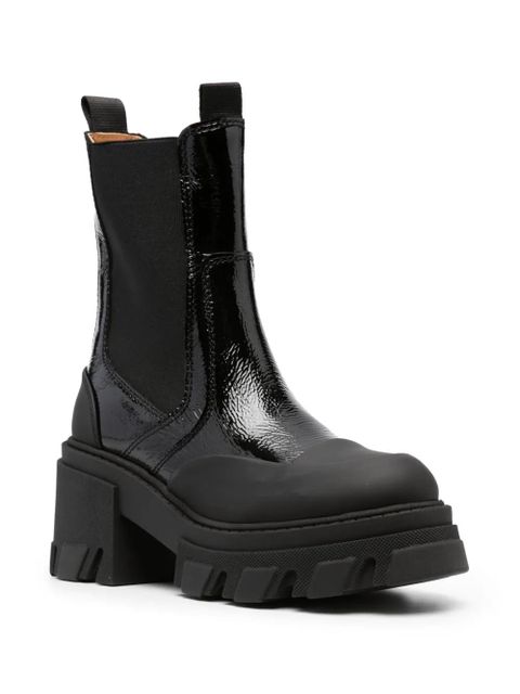 GANNI logo-embossed panelled Chelsea boots - Black - zdjęcie produktu nr 2