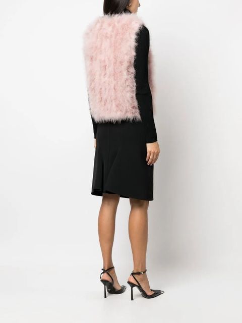 Yves Salomon feather-embellished gilet - Pink