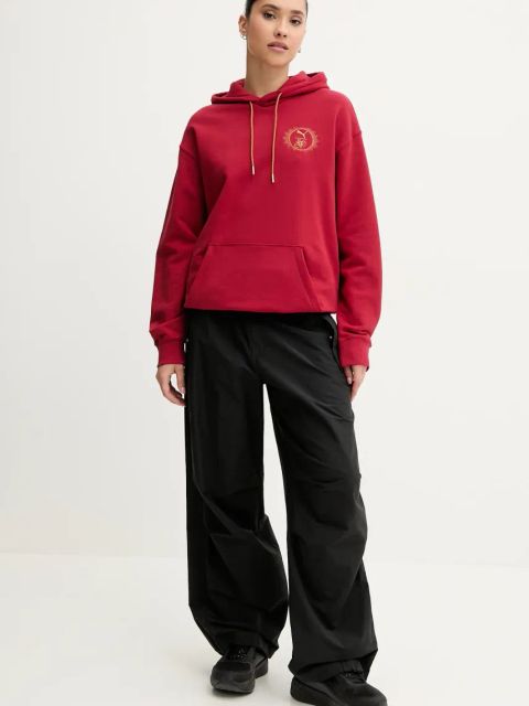 Puma bluza bawełniana PUMA x HARRY POTTER kolor bordowy z kapturem z aplikacją 630093