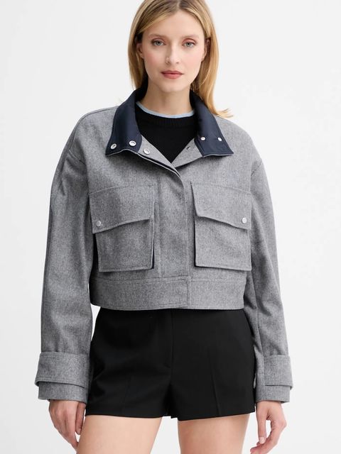 BOSS kurtka z wełną kolor szary przejściowa oversize 50548307 - zdjęcie produktu nr 1