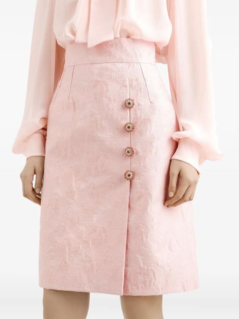 Dolce & Gabbana jacquard button-embellished skirt - Pink