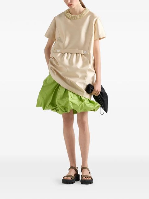 Prada embroidered double shantung dress - Neutrals - zdjęcie produktu nr 2