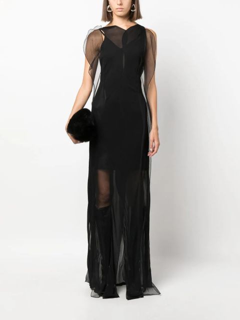Victoria Beckham semi-sheer sleeveless maxi dress - Black - zdjęcie produktu nr 2