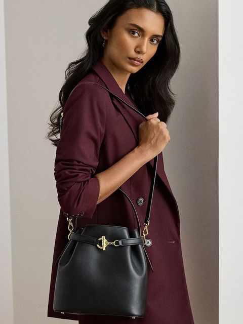 Lauren Ralph Lauren torebka skórzana kolor czarny 431982787