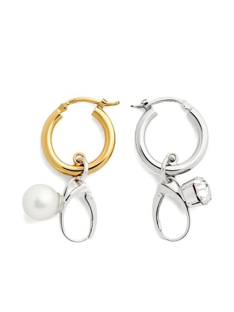 MM6 Maison Margiela embellished hoop earrings - Silver - zdjęcie produktu nr 1