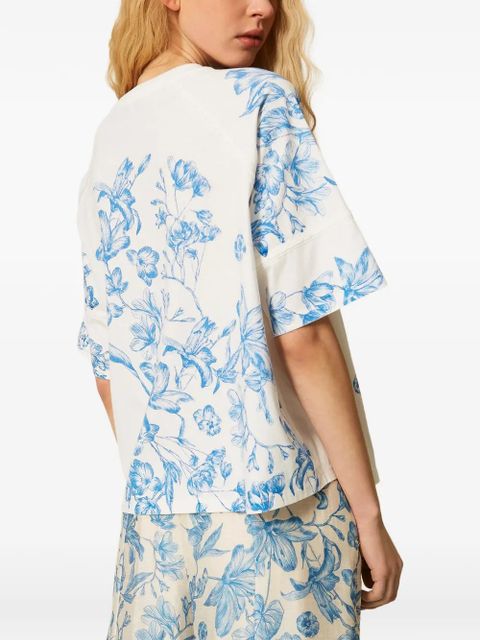 TWINSET floral-print T-shirt - White