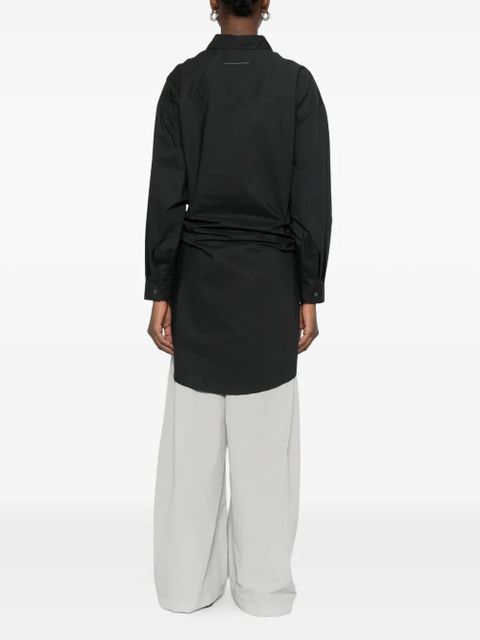 MM6 Maison Margiela striped-sleeves shirt - Black