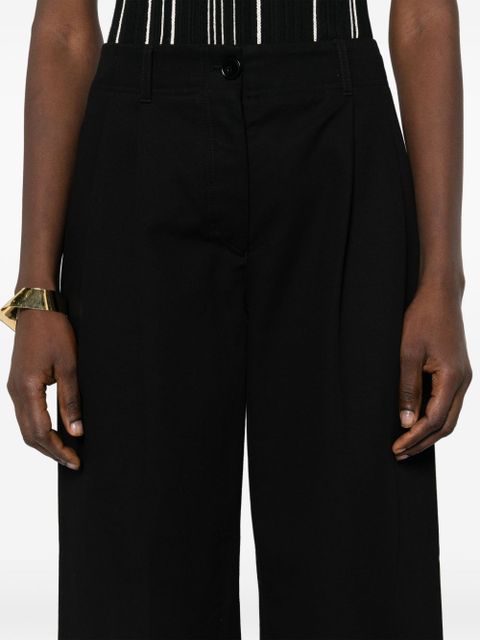TOTEME wide-leg twill trousers - Black