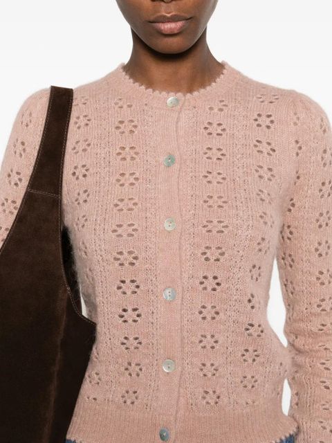 DÔEN Emory open-work knitted cardigan - Pink