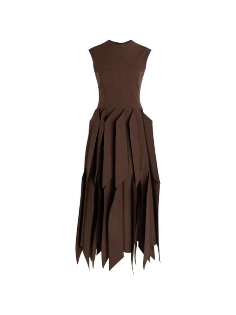 A.W.A.K.E. Mode plaid midi dress - Brown - zdjęcie produktu nr 1