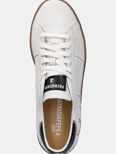 Patrizia Pepe sneakersy skórzane damskie kolor biały 8Z0112 L150 FG37