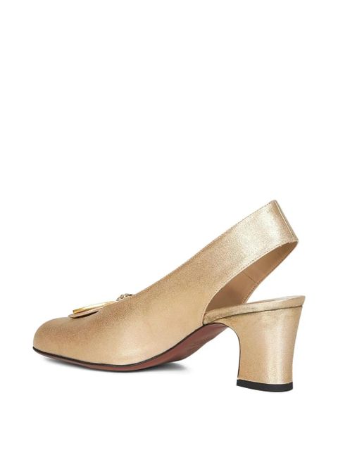 Valentino Garavani 60mm Adamantine crystal-embellished slingback pumps - Yellow