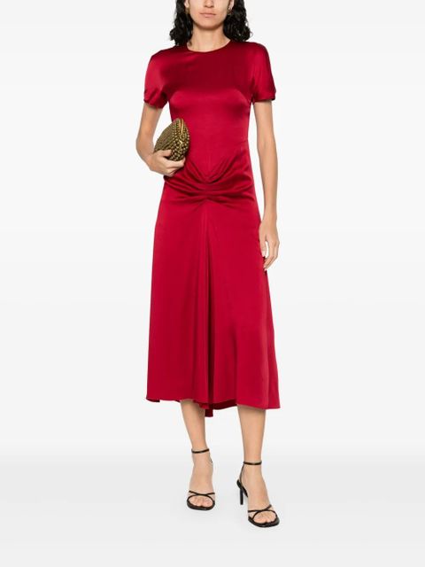 Victoria Beckham draped satin midi dress - Red