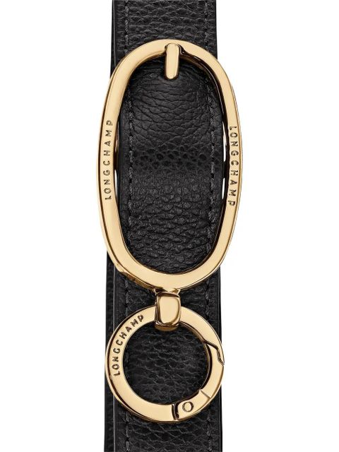 Longchamp curved leather shoulder bag - Black