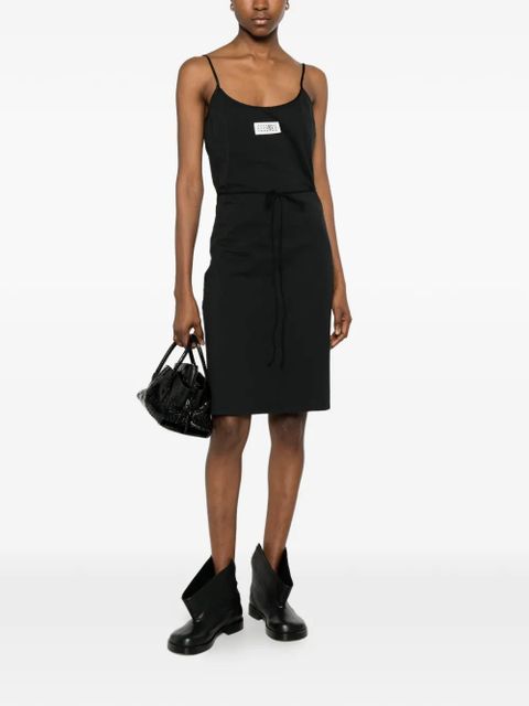 MM6 Maison Margiela spaghetti-strap logo-detail mini dress - Black - zdjęcie produktu nr 2