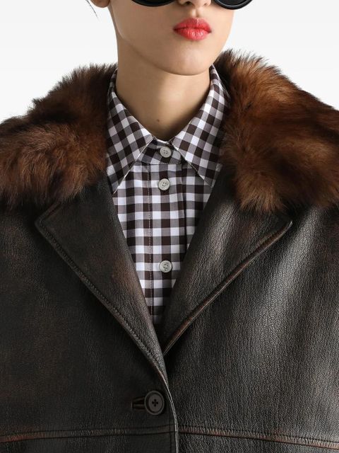 Dolce & Gabbana leather coat - Brown