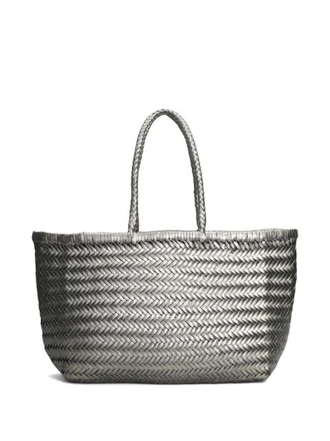 DRAGON DIFFUSION woven handle tote bag - Silver