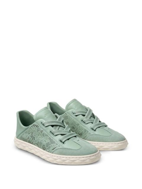 Jimmy Choo Diamond laced laser-cut sneakers - Green - zdjęcie produktu nr 1