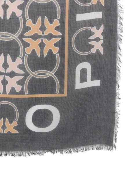 PINKO printed fringed scarf - Black - zdjęcie produktu nr 2