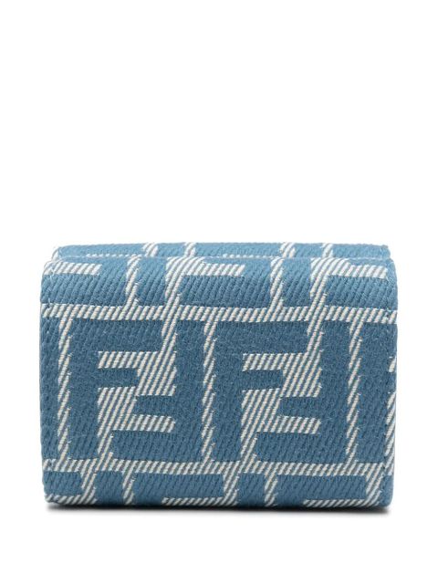 FENDI micro trifold jacquard wallet - Blue - zdjęcie produktu nr 2