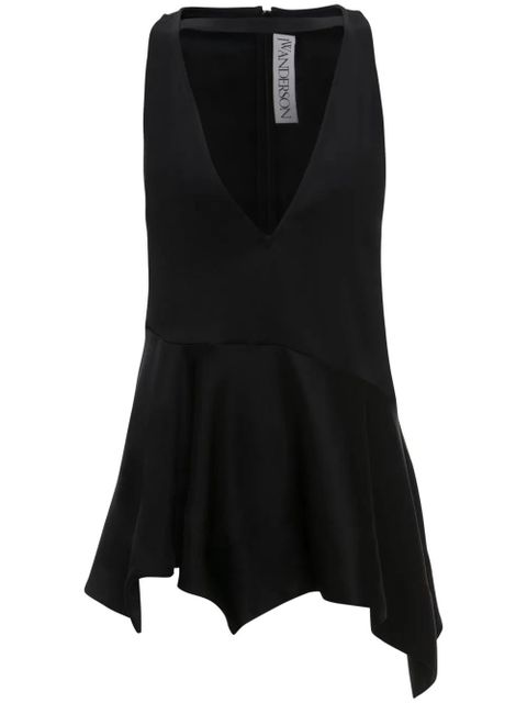 JW Anderson ruffle-hem satin sleeveless top - Black - zdjęcie produktu nr 1