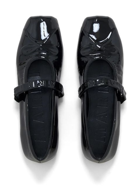Marni patent-finish ballerina shoes - Black
