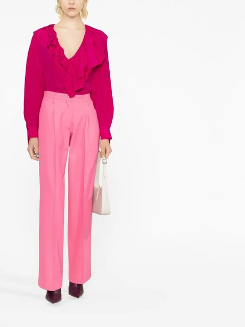 Victoria Beckham ruffled silk blouse - Pink - zdjęcie produktu nr 2