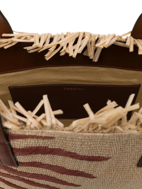 FARM Rio sun-embroidered tote bag - Neutrals