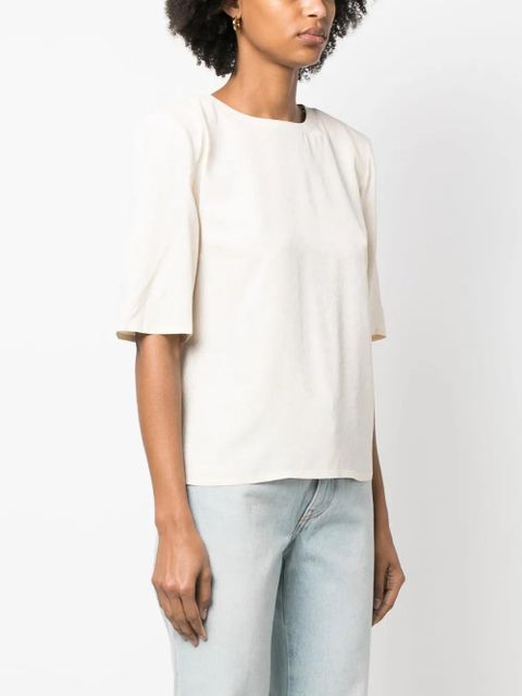 PINKO round-neck short-sleeve blouse - Neutrals