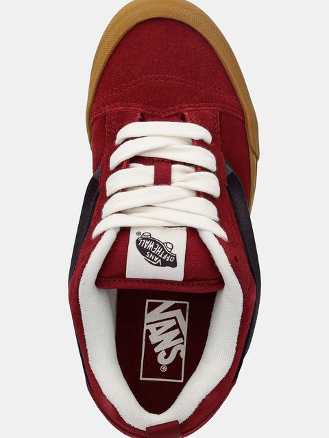 Vans tenisówki skórzane Knu Skool kolor czerwony VN000D6ZBRD1