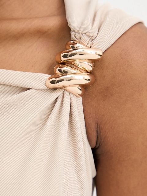 Answear.LAB sukienka kolor beżowy maxi dopasowana