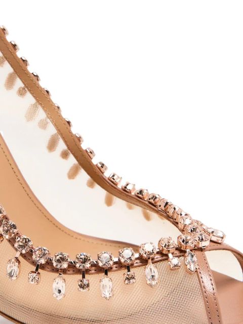 Aquazzura 105mm open-toe slingback heeled pumps - Neutrals - zdjęcie produktu nr 2