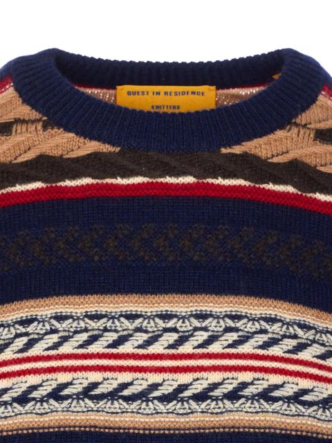 Guest In Residence striped fringed sweater - Blue