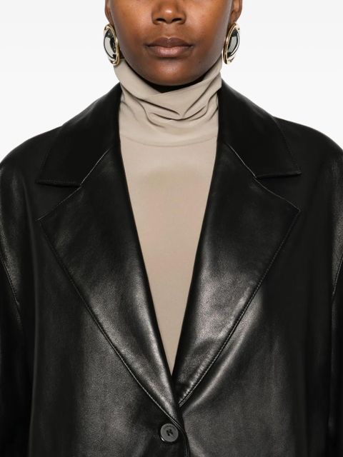 Magda Butrym leather button-fastening coat - Black