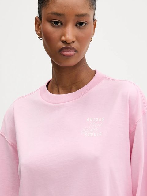 adidas longsleeve bawełniany kolor różowy KT3272