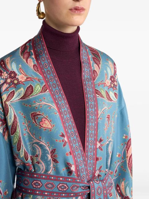 ETRO Kesa paisley-print belted coat - Blue - zdjęcie produktu nr 2