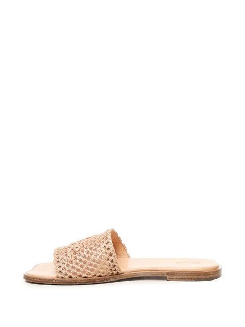 Chloé Soleil embroidered woven sandals - Neutrals