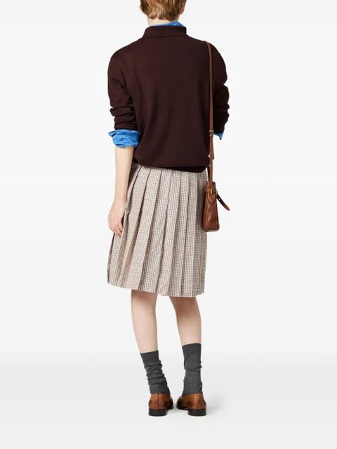 Miu Miu wool long-sleeve polo shirt - Brown