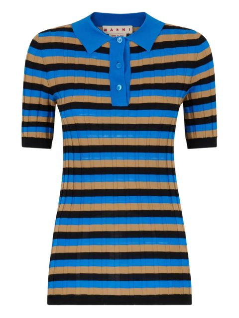 Marni striped polo top - Blue - zdjęcie produktu nr 1