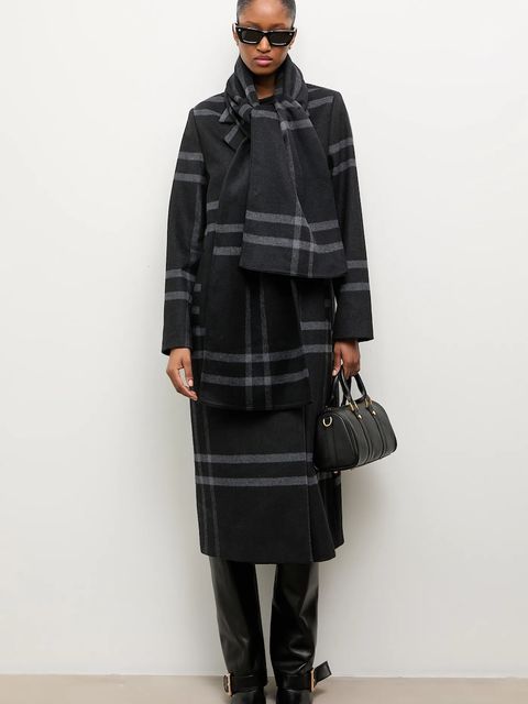 Answear.LAB płaszcz wełniany kolor granatowy