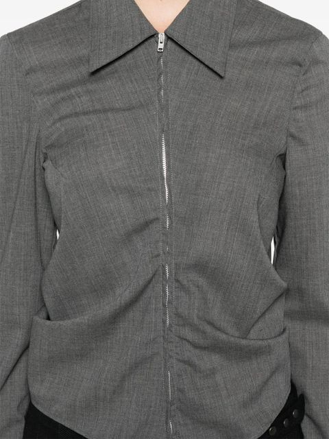 OUR LEGACY Slim Zip shirt - Grey