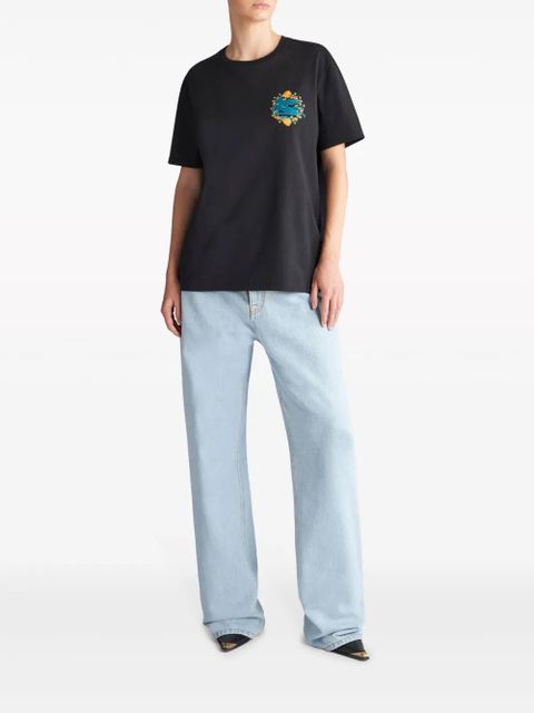 ETRO Pegaso-embroidered cotton T-shirt - Black - zdjęcie produktu nr 2